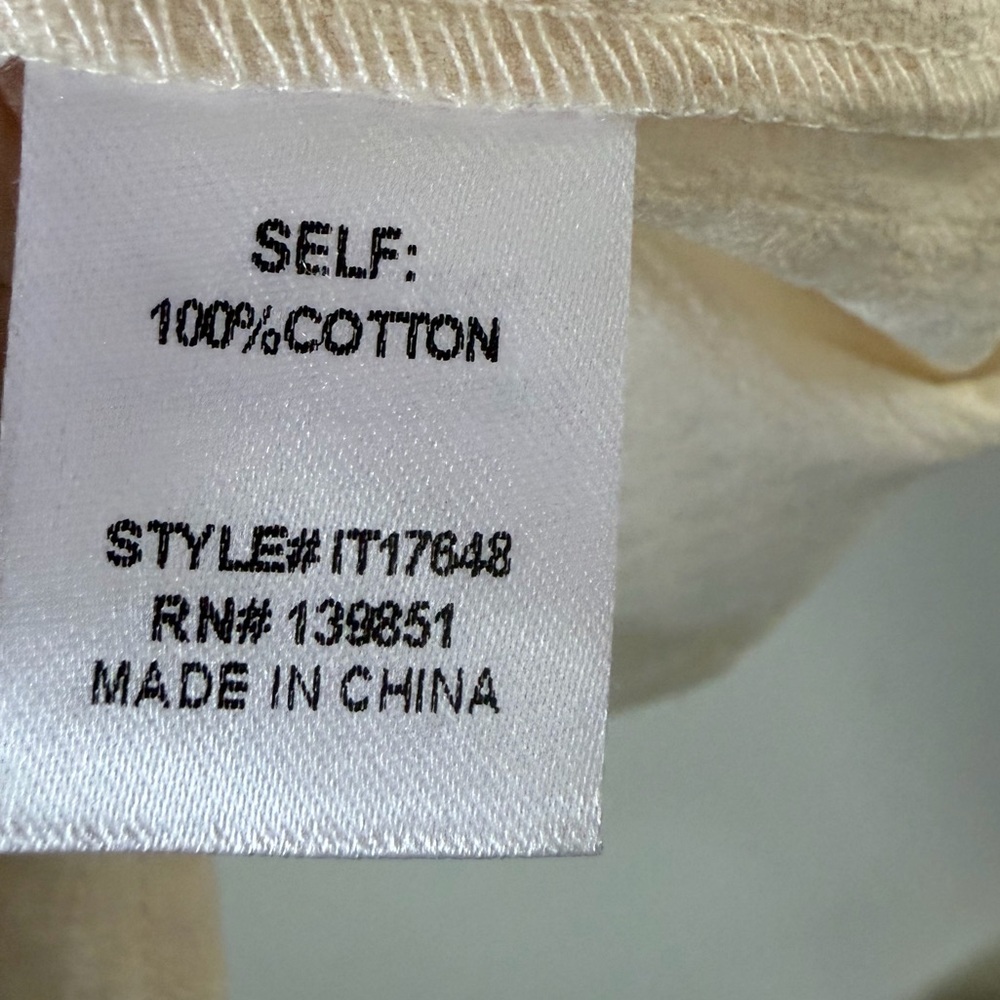 Oddi Los Angeles The Jaxton Cream Embroidered Puff Sleeve Top from Mod Boutique. - Picture 6 of 6